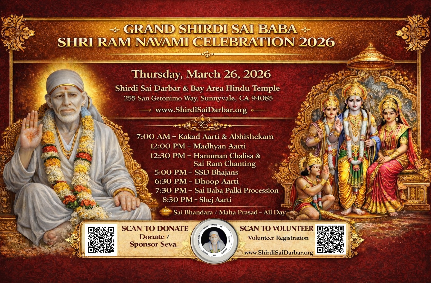 GRAND SHRI RAM NAVAMI CELEBRATION 2026 WITH SHIRDI SAI BABA